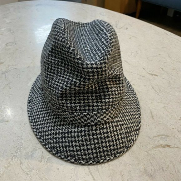Vintage Johnny Carson Hat  Fedora Houndstooth - Picture 1 of 9